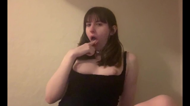 Humiliation Slut Gagging on Fingers and Drooling