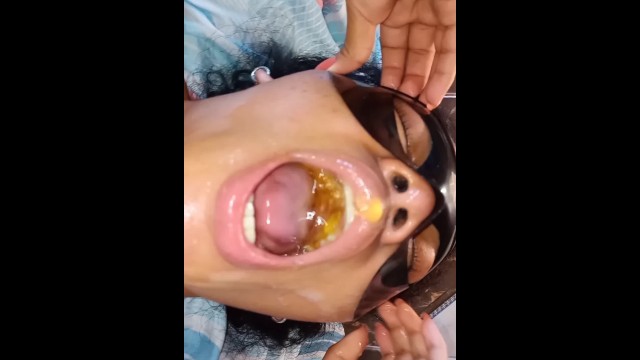 Stepdaughter in the Biggest Deepthroat Fuck ever seen with Urine Juice in the end (Part 2)