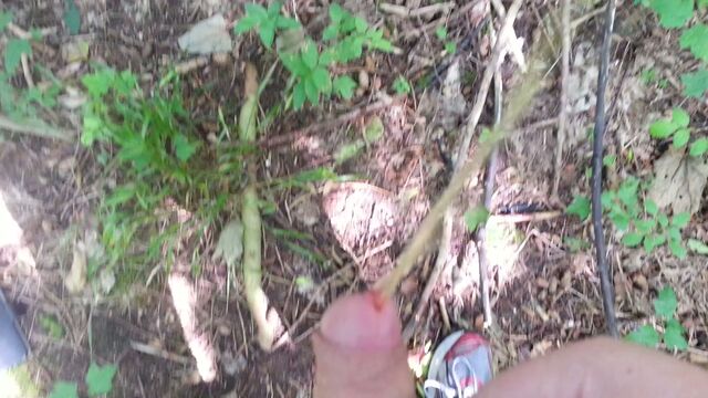 Teen piss in the wood