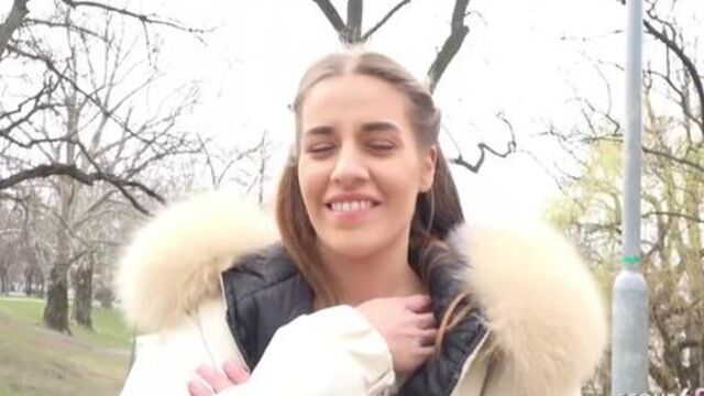 GERMAN SCOUT - CUTE GIRL EVELINE DELLAI IN LEGGINGS TRICKED TO RAW PICKUP FUCK
