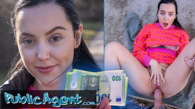 Public Agent - Latina teen with small puffy tits sucks thick cock and get her shaved pussy penetrated outdoors for quick cash